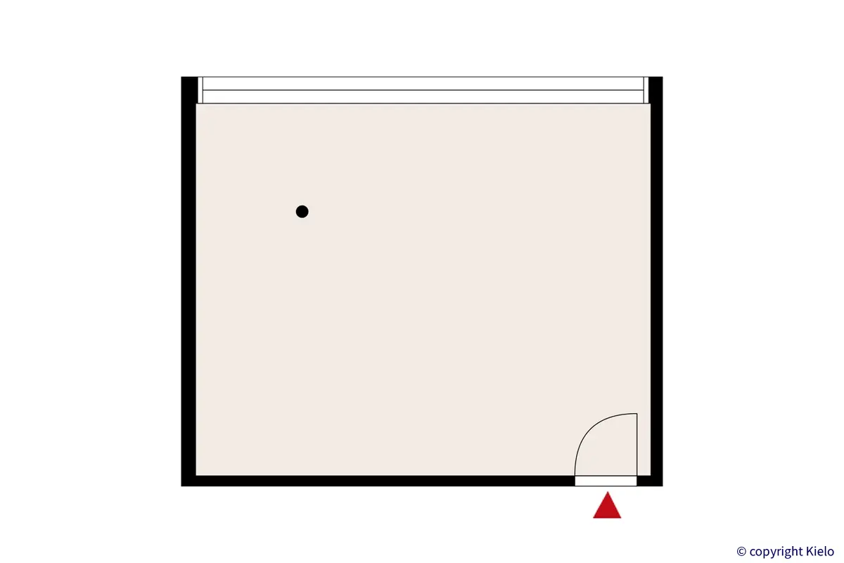 Yrittäjänkulma 5, Tampere, 2. kerroksen 22 m2 toimitilan pohjakuva.