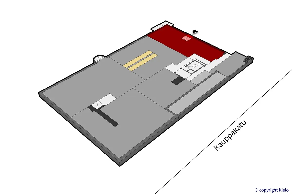 Jyväskylän Kauppakatu 37, 2. kerroksen 207,5 m2 toimitilan sijaintikuva.