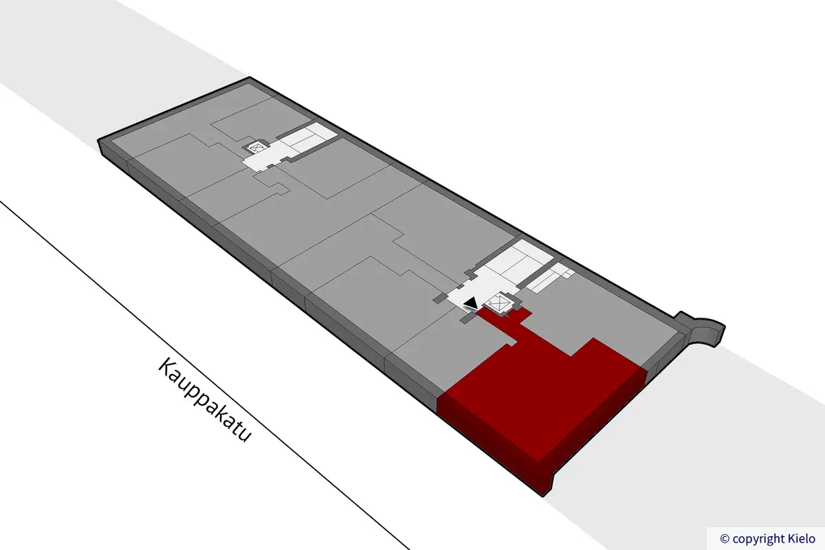 Jyväskylän Kauppakatu 18 B, 2. kerroksen 71,5 m2 toimitilan sijaintikuva.