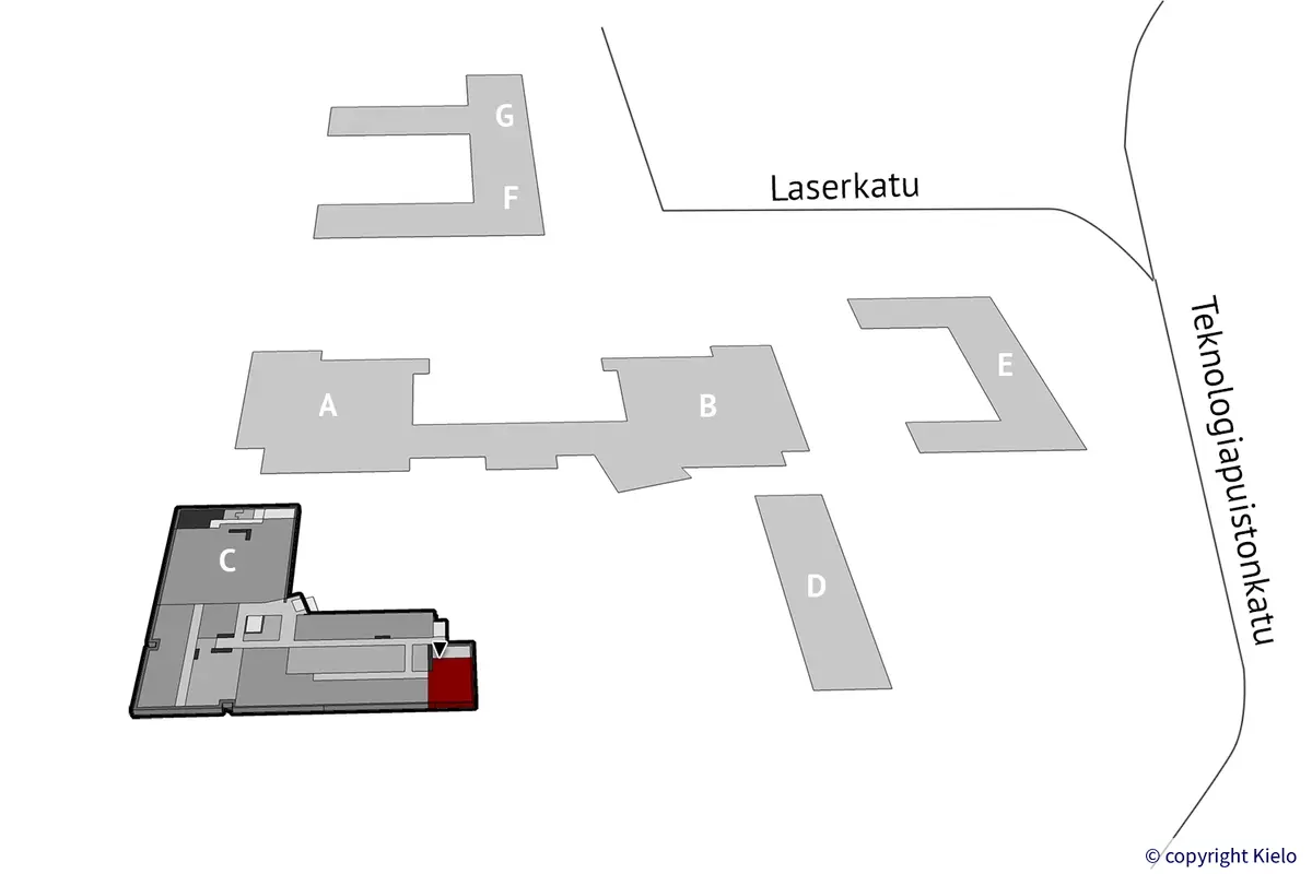 Lappeenrannan Laserkatu 6, 1. kerroksen 57 m2 toimitilan sijaintikuva.