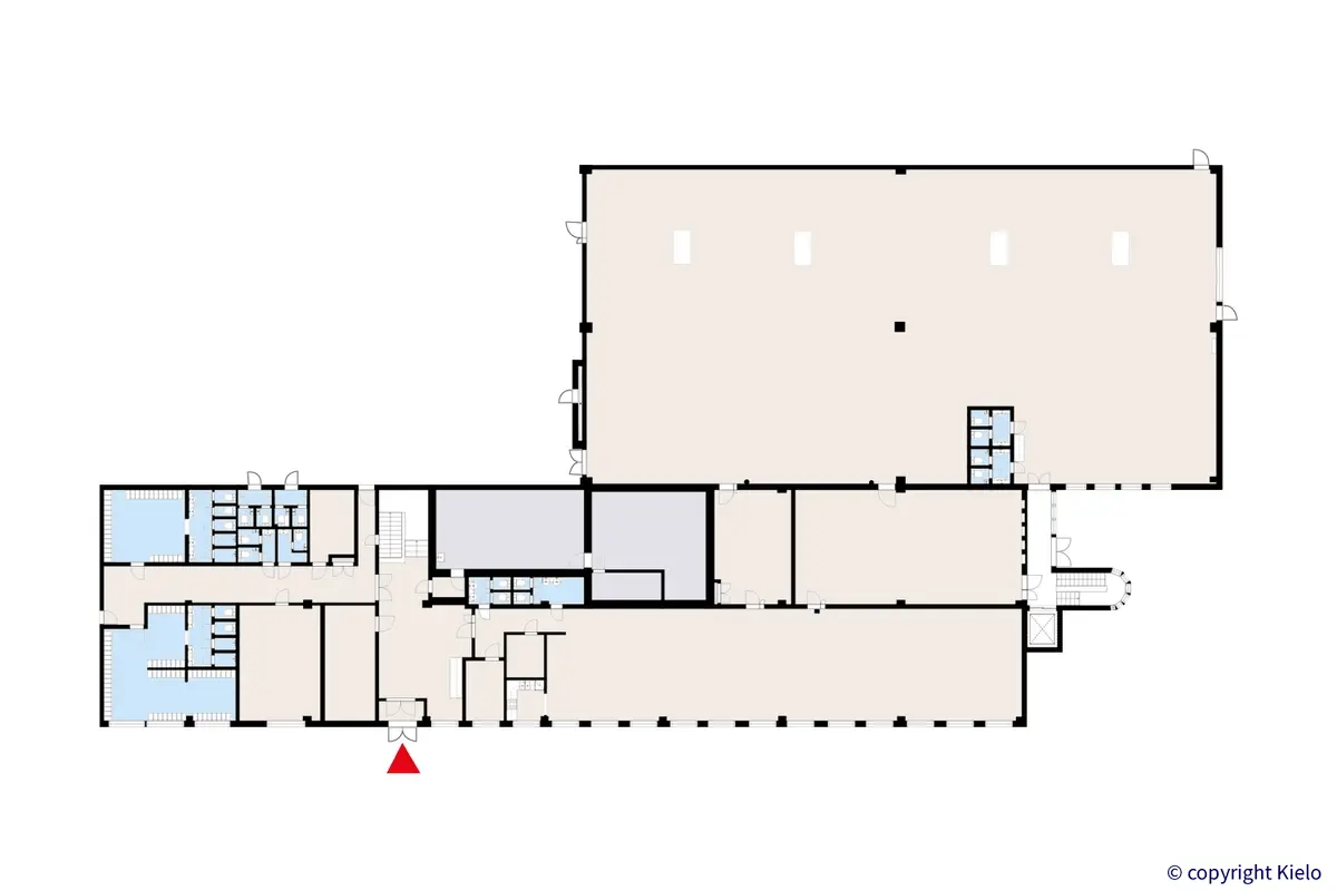 Nuottasaarentie 5, Oulu, katutason 1636 m2 toimitilan pohjakuva.