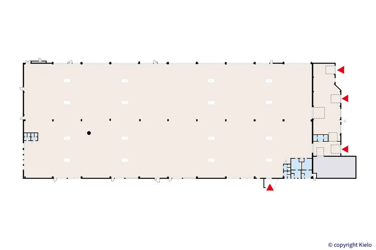 Nuottasaarentie 5, Oulu, katutason 4164 m2 toimitilan pohjakuva.