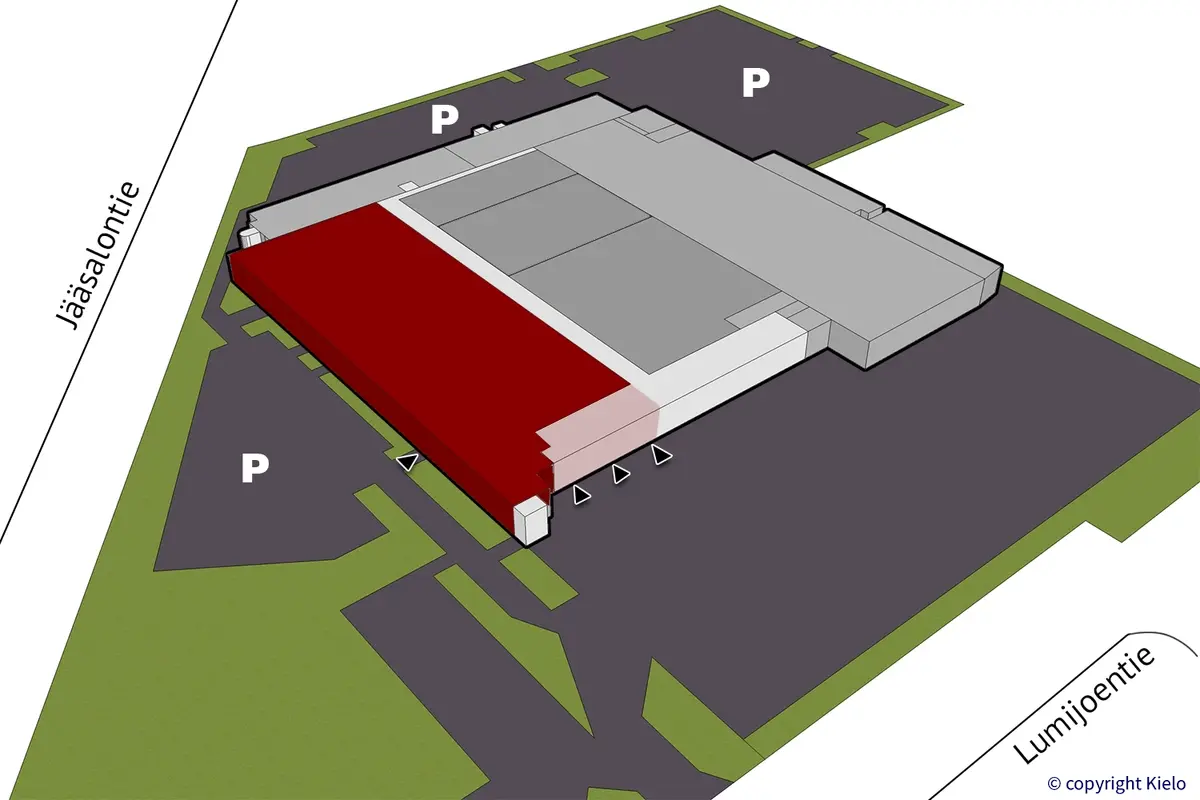 Oulun Nuottasaarentie 5, katutason 4164 m2 toimitilan sijaintikuva.