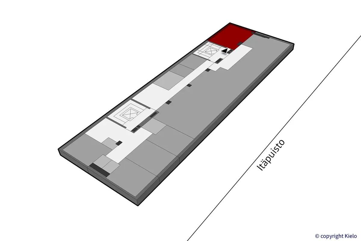 Porin Itäpuisto 11 kuudennen kerroksen 36 m² toimitilan sijaintikuva