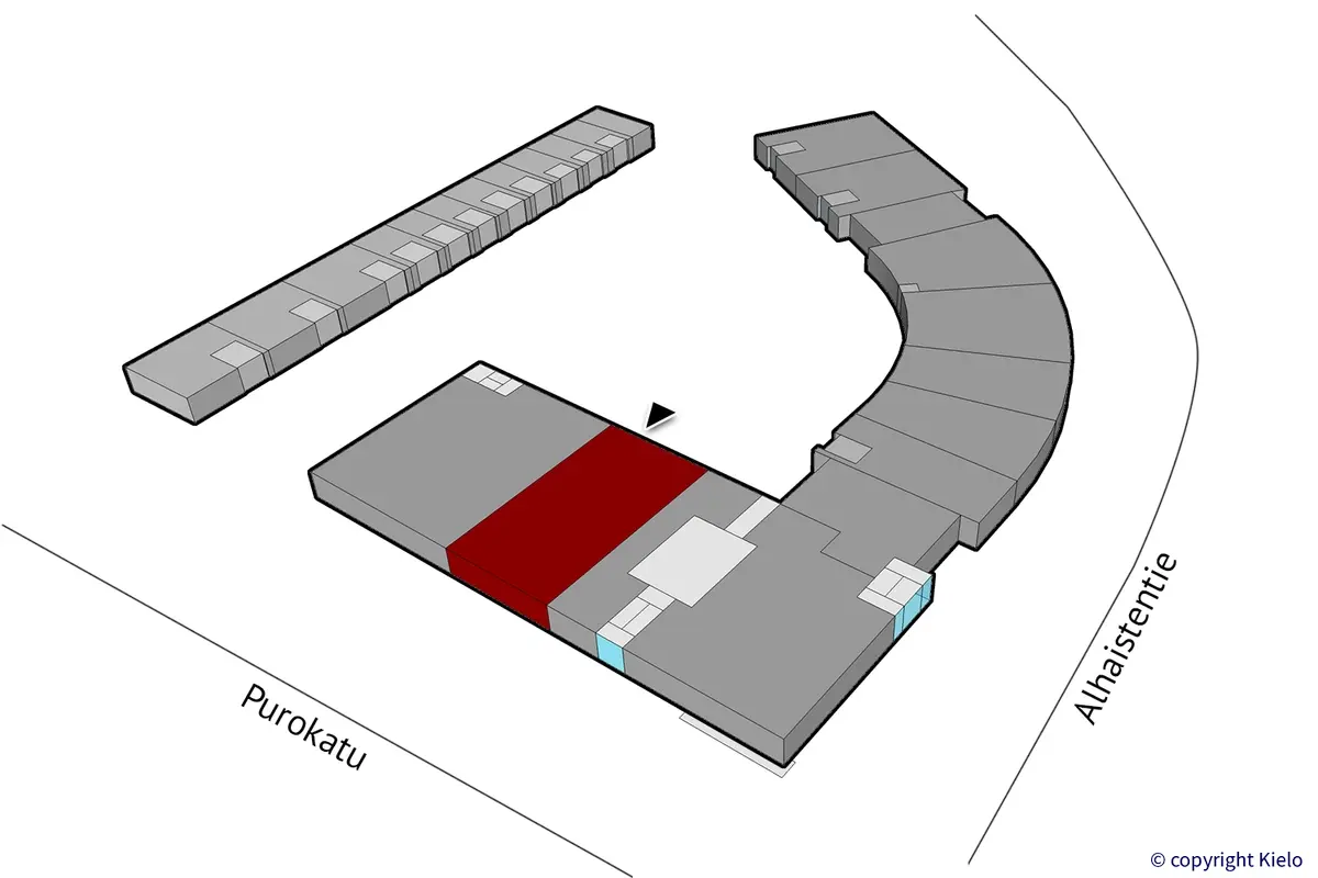 Purocenter ensimmäisen kerroksen 347 m2 toimitilan sijaintikuva