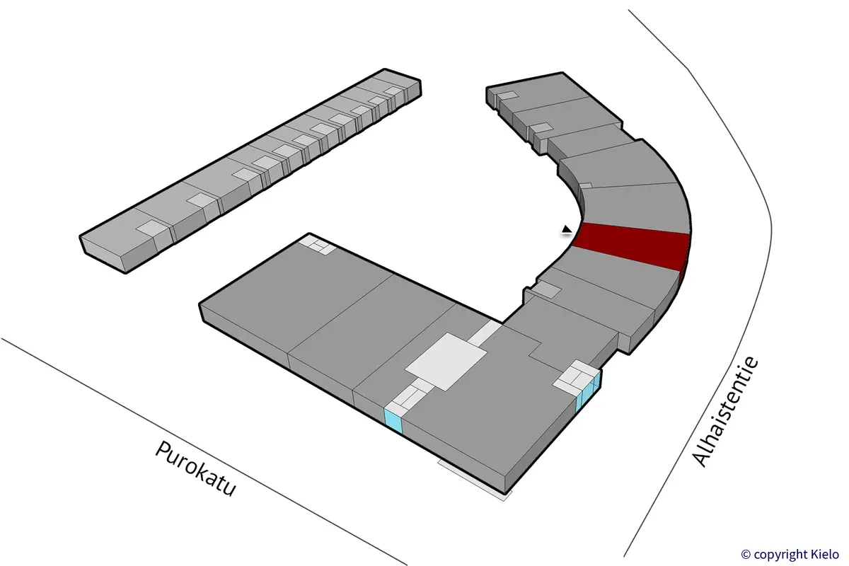 Purokatu 2, Raisio, katutason 205 m2 toimitilan sijaintikuva.