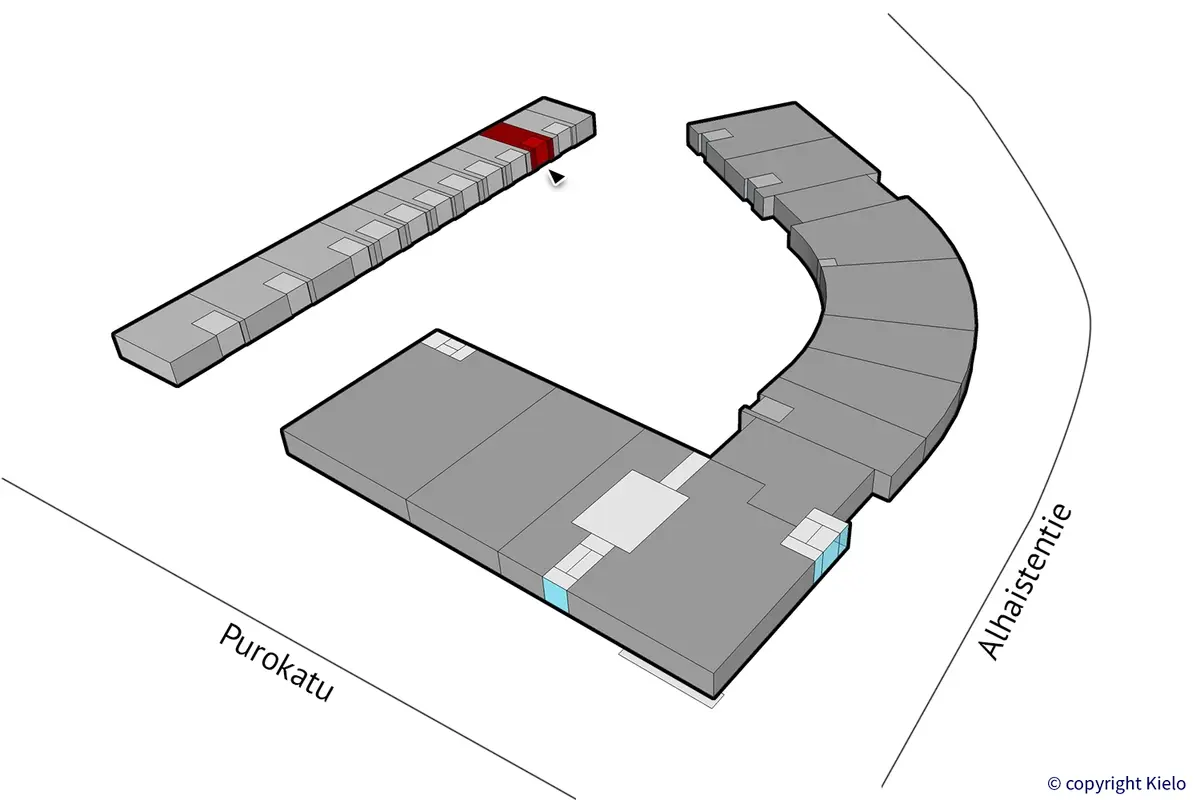 Raision Purokatu 2, katutason 66 m2 toimitilan sijaintikuva.