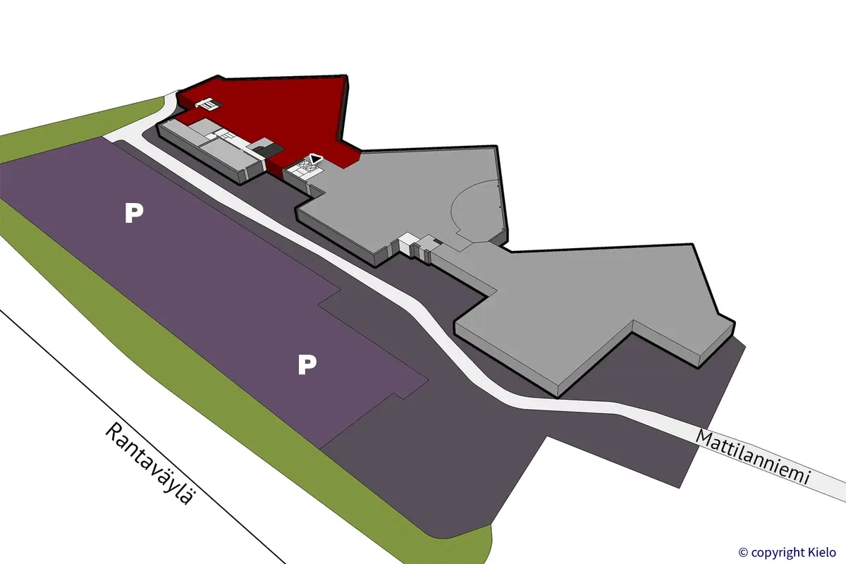 Jyväskylän Mattilaniemi 8, 1. kerroksen 1259,5 m2 toimitilan sijaintikuva.