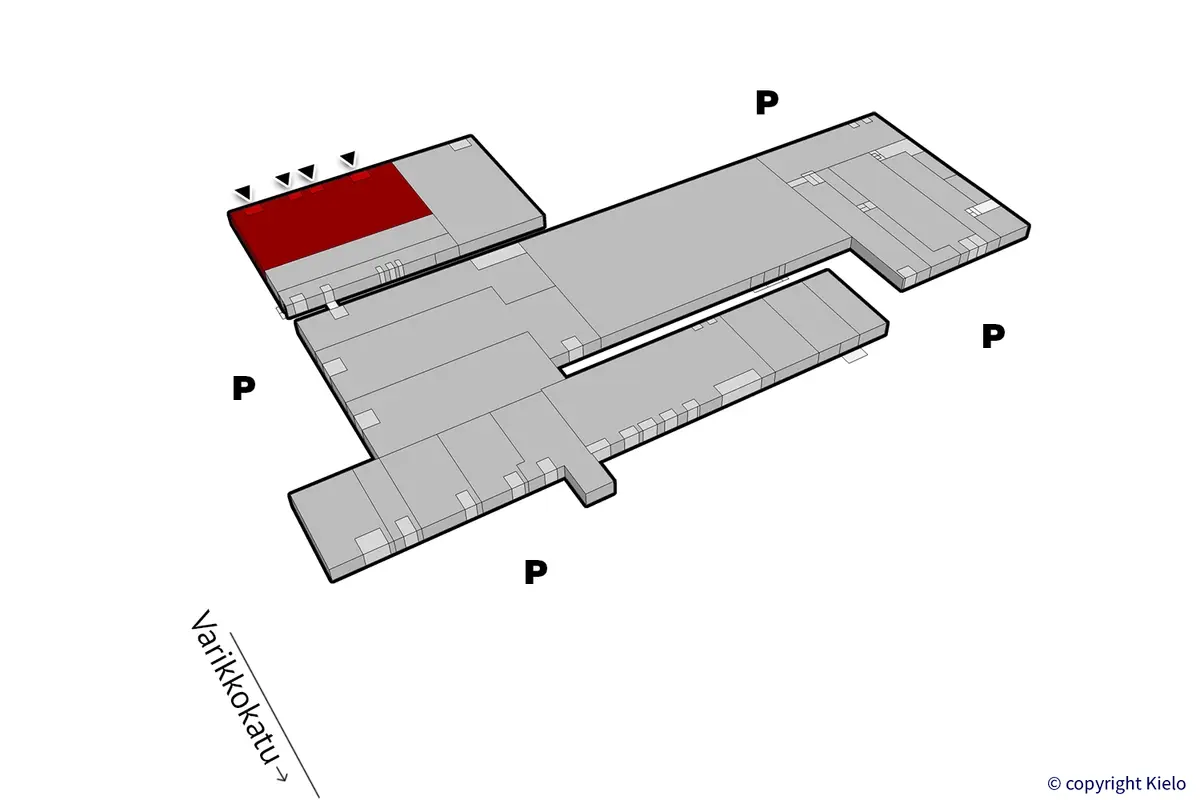 Kuopion Varikkokatu 2, 1. kerroksen 1516 m2 toimitilan sijaintikuva.