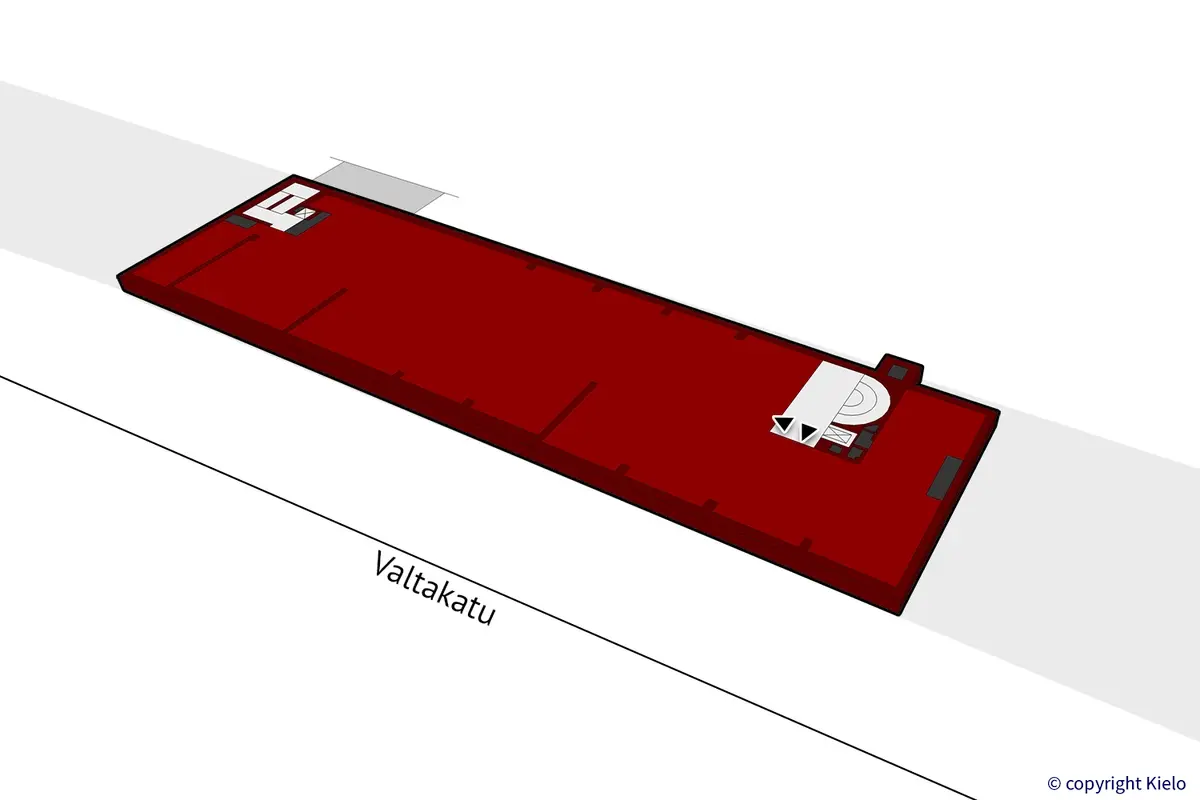 Porin Valtakatu 12, 5. kerroksen 630 m2 toimitilan sijaintikuva.