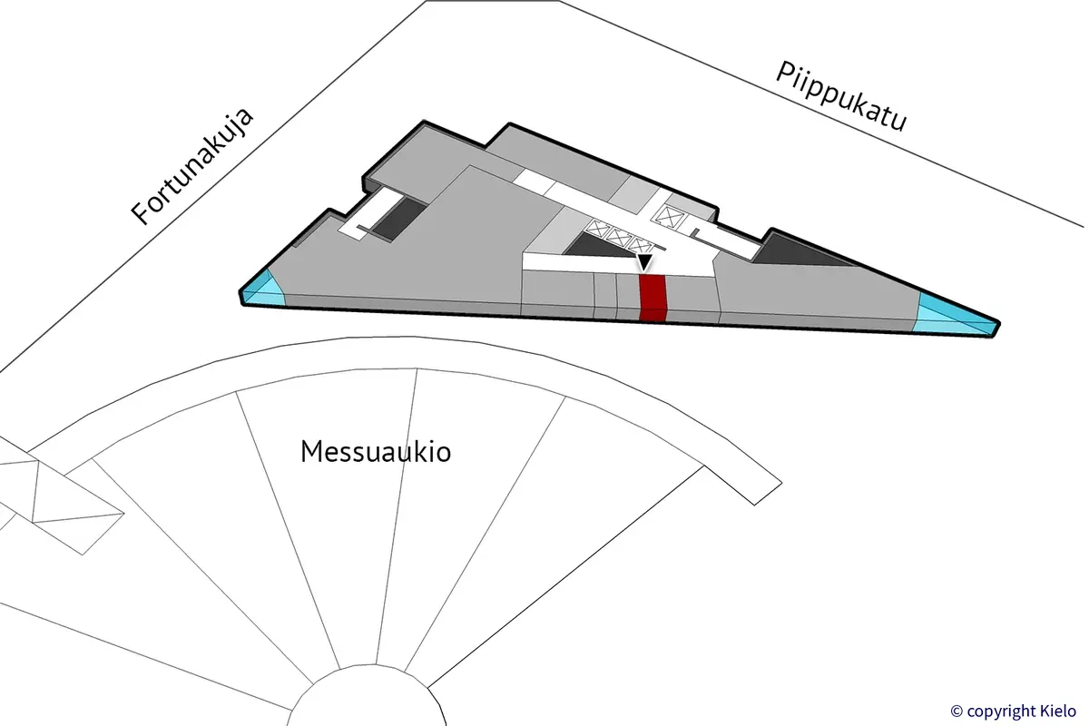 Jyväskylän Piippukatu 11, 13. kerroksen 11 m2 toimitilan sijaintikuva.