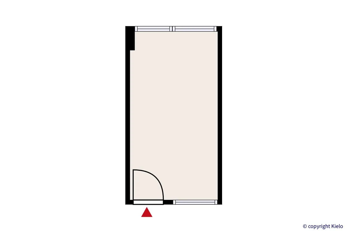 Piippukatu 11, Jyväskylä, 13. kerroksen 11 m2 toimitilan pohjakuva.