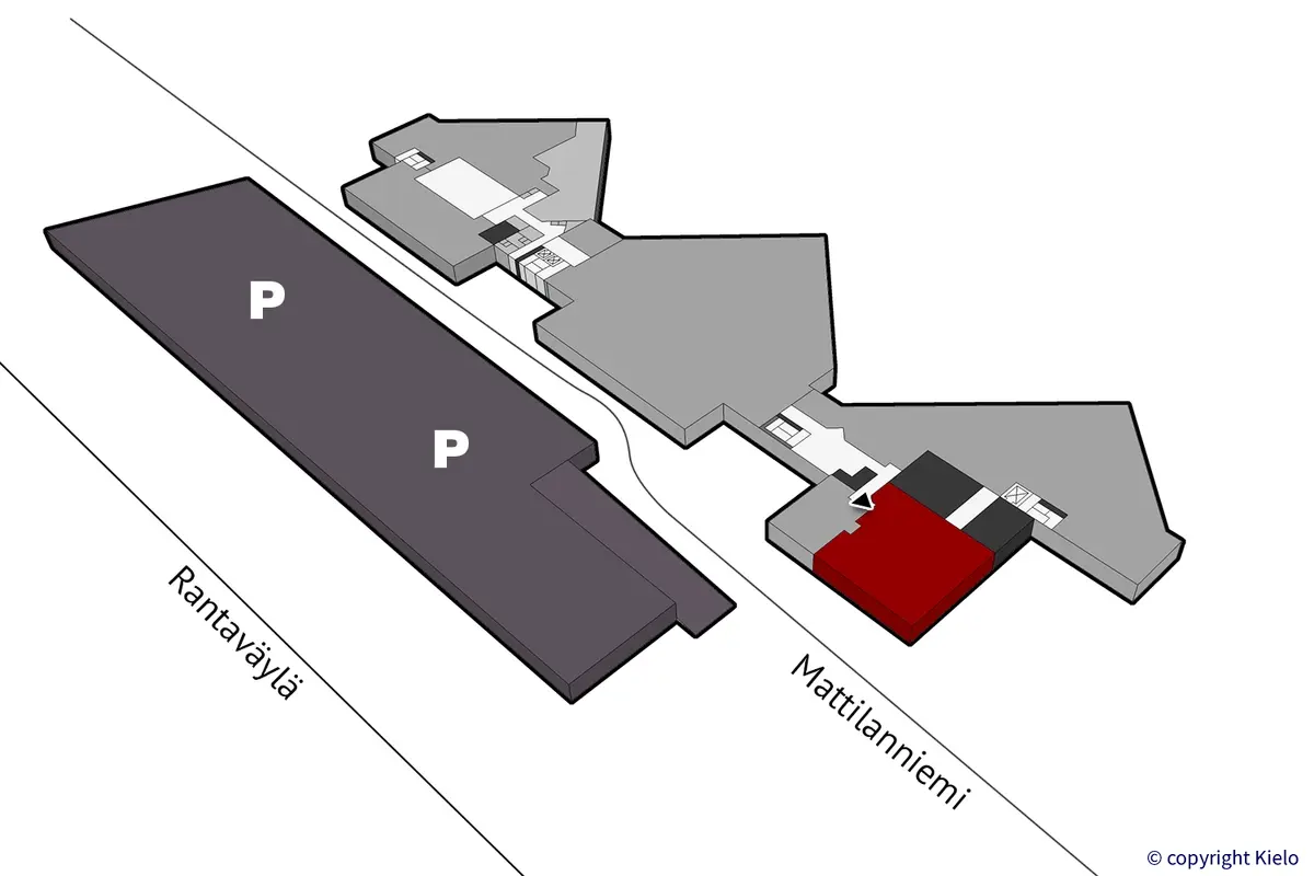 Jyväskylän Mattilanniemi 6, 1. kerroksen 271,5 m2 toimitilan sijaintikuva.