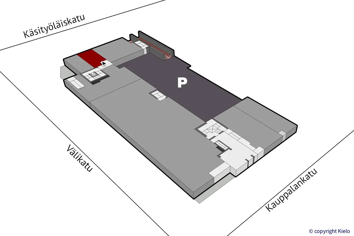 Kouvolan Kauppalankatu 9, 1. kerroksen 48,5 m2 toimitilan sijaintikuva.