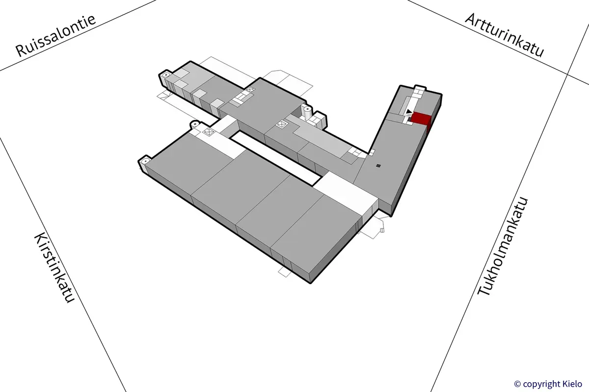 Turun Artturinkatu 2, 2. kerroksen 30 m2 toimitilan sijaintikuva.