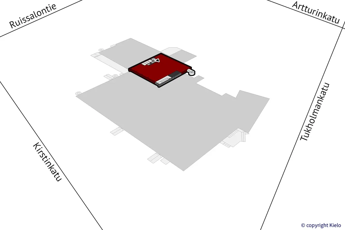 Turun Artturinkatu 2, 5. kerroksen 254,7 m2 toimitilan sijaintikuva.