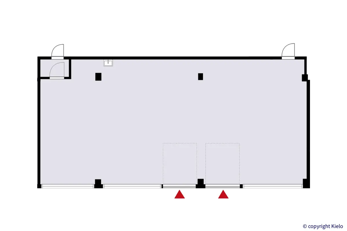 Palokankaantie 18, Jyväskylä, 1. kerroksen 195,5 m2 toimitilan pohjakuva.