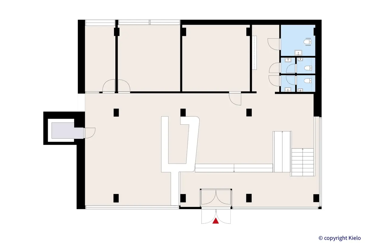 Valtakatu 12, Pori, katutason 252 m2 liiketilan pohjakuva.