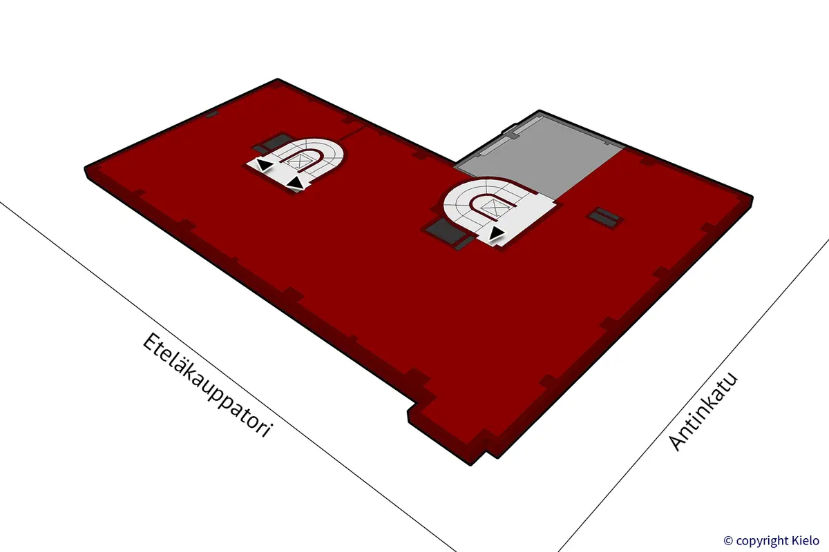 Porin Eteläkauppatori 4, 7. kerroksen 421 m2 toimitilan sijaintikuva.