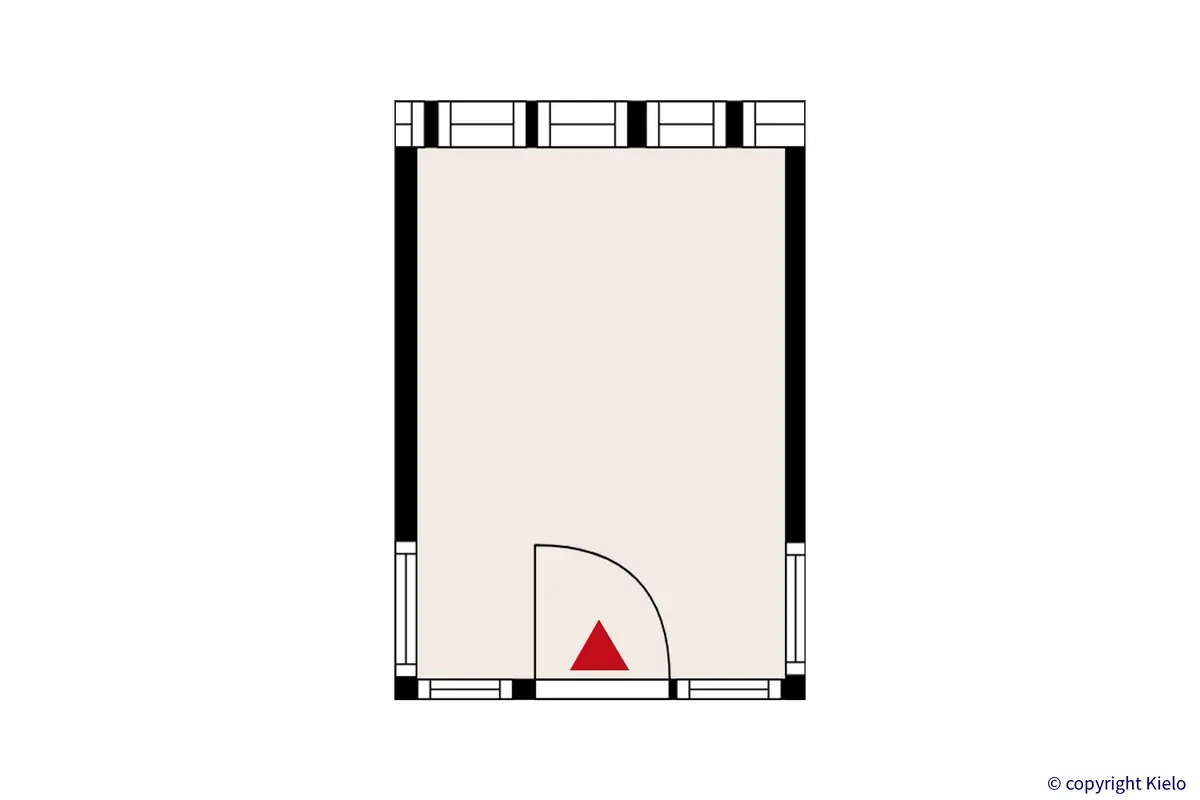 Oulun Voudintie 4 ensimmäisen kerroksen 7,5 m² toimistohuoneen T7 pohjakuva