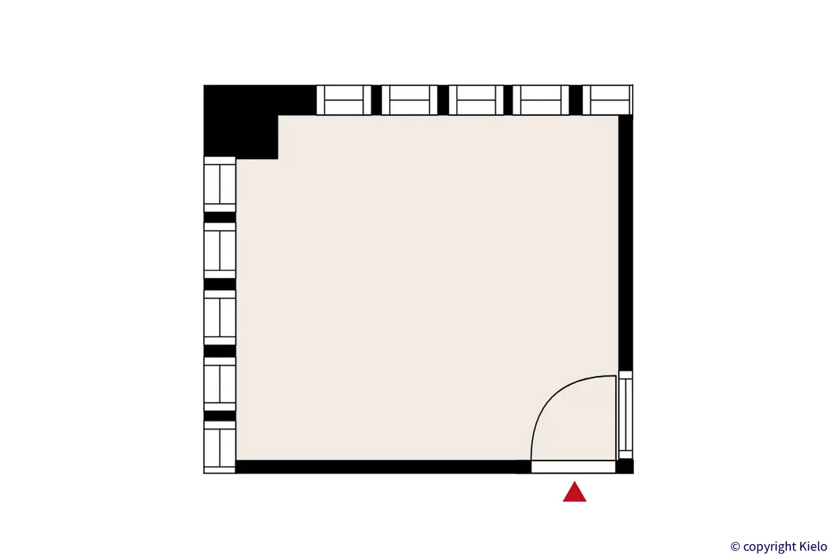 Oulun Voudintie 4 ensimmäisen kerroksen 12,5 m² toimistohuoneen T6 pohjakuva