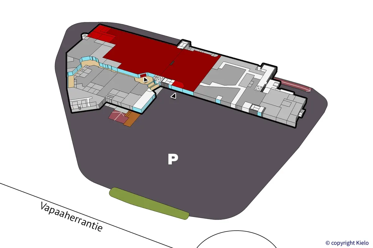 Jyväskylän Vapaaherrantie 2, katutason 2635 m2 toimitilan sijaintikuva.
