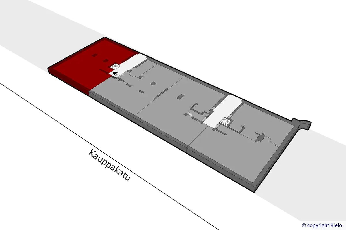 Jyväskylän Kauppakatu 18 C, 4. kerroksen 155 m2 toimitilan sijaintikuva.