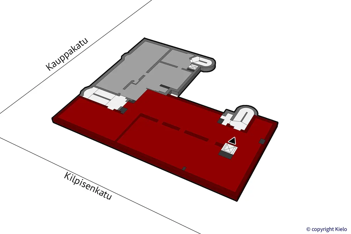 Jyväskylän Kauppakatu 18 A, 3. kerroksen 385 m2 toimitilan sijaintikuva.