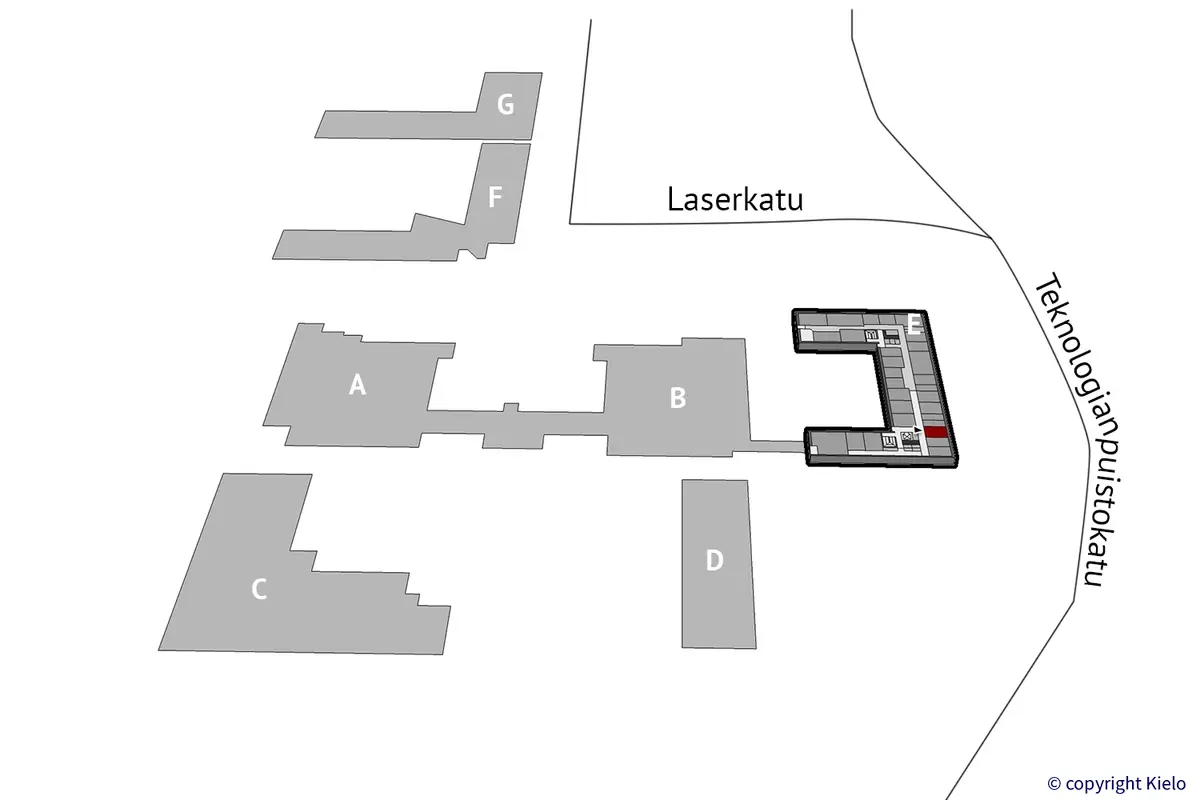Lappeenrannan Laserkatu 6, 1. kerroksen 15 m2 toimistotilan sijaintikuva.