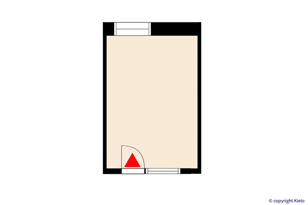 Laserkatu 6, Lappeenranta. 1. kerroksen 15 m2 toimitilan pohjakuva